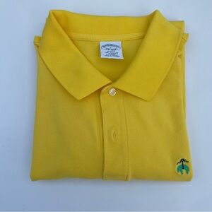BROOKS BROTHERS Shirt Mens L 1818 Performance Polo Golf Slim Fit Pique Yellow